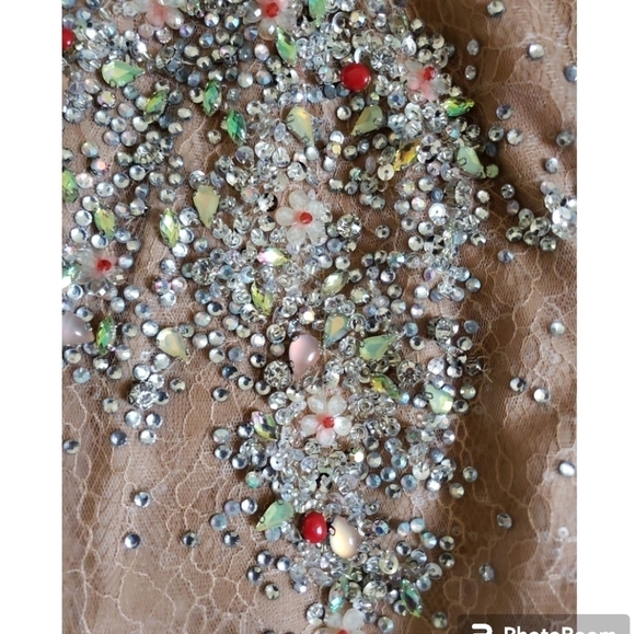 Jasz Couture Heavy Rhinestones Mermaid Dress Size 14 - Picture 3 of 6